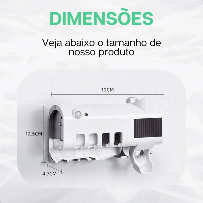 Esterilizador UV e Dispenser de Escova e Pasta de Dentes | Azak®