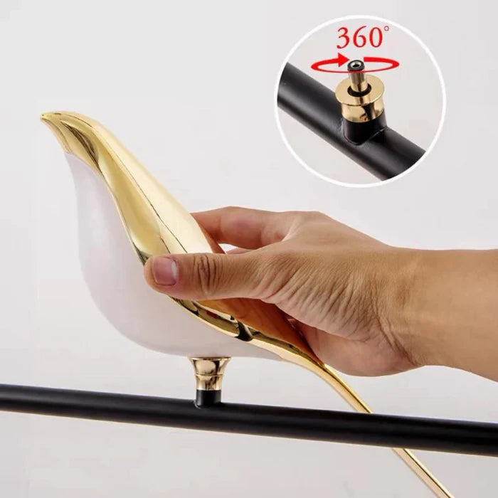 Arandela de Pássaro Design Nórdico Moderno Dourado